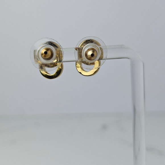 Kate Spade Marked Double Circle Stud Gold Earrings - Picture 3 of 8